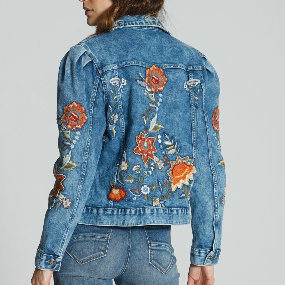 DRIFTWOOD JEANS PUFF SLEEVE JACKET x SERENDIPITY NWT SIZE M